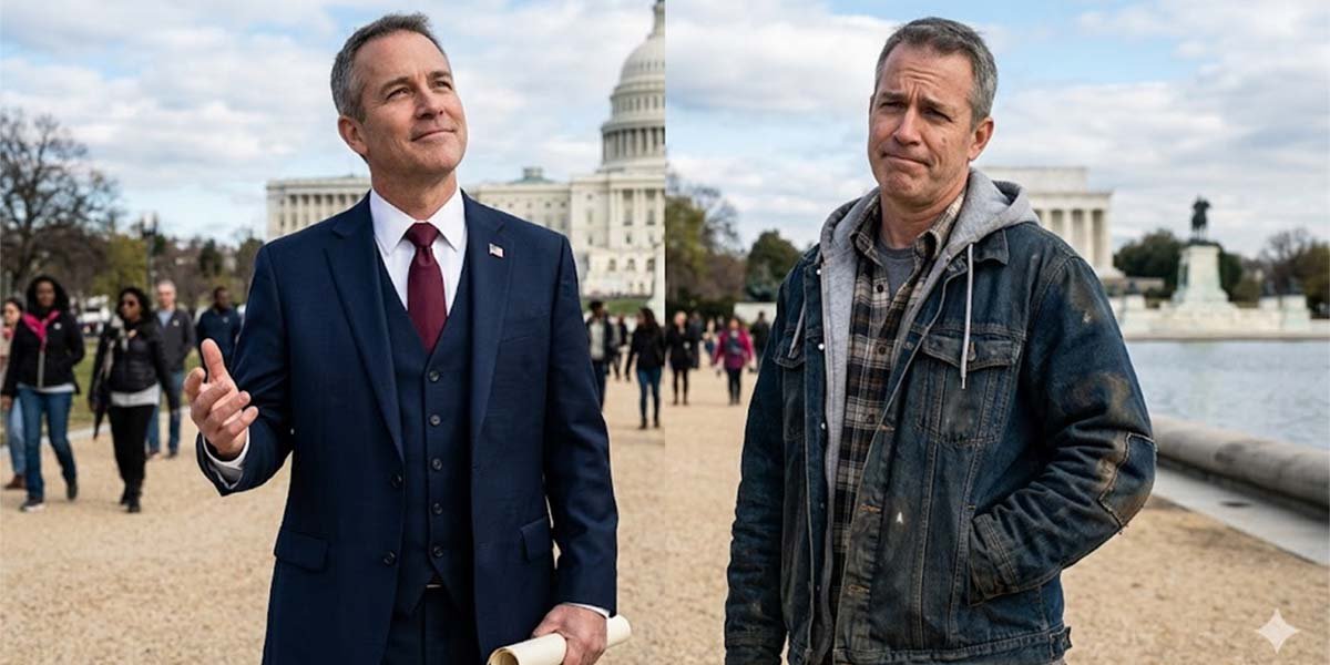 Ilustración que simboliza la división y fragilidad en Estados Unidos