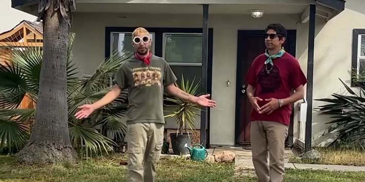 A couple cool guys out in the front yard of Porchfest