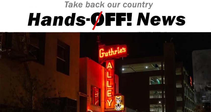Bakersfield skyline during the No Kings Rally