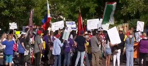 Hands-Off May Day protesting in Fresno CA