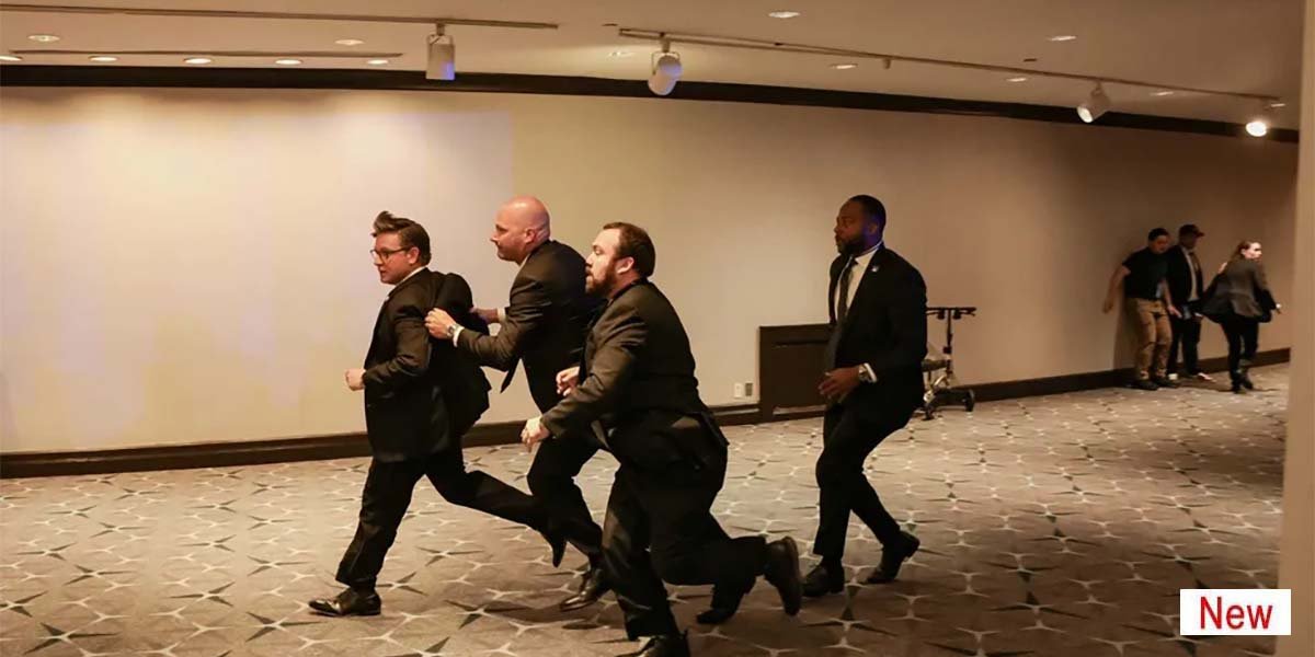 Everyone is ducking under the tables