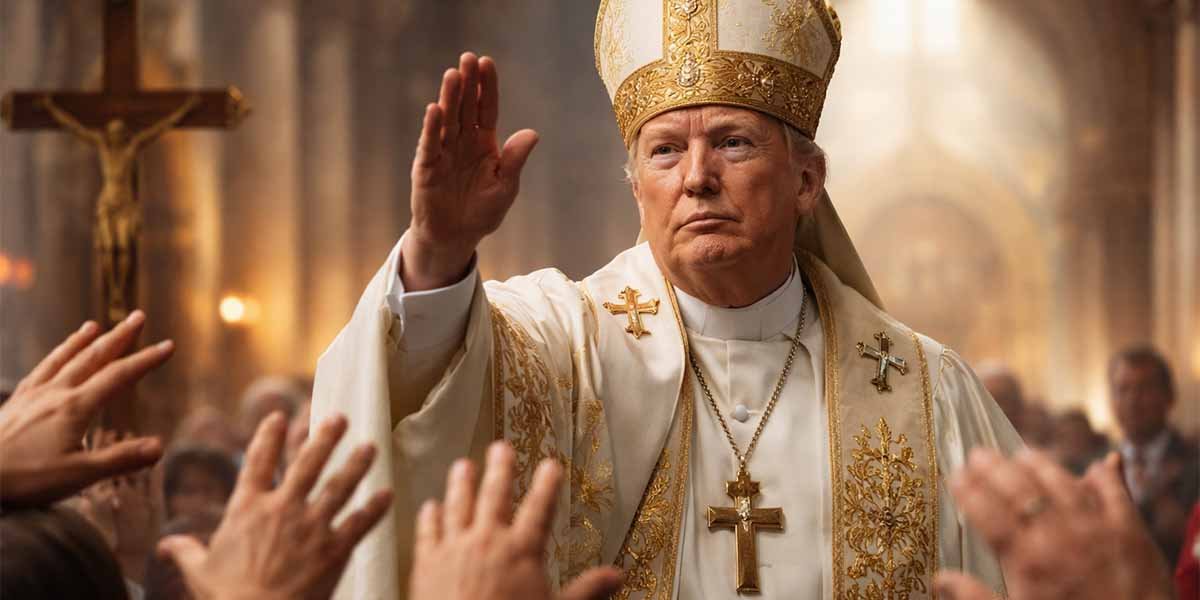 Trump pretending to be the Pope